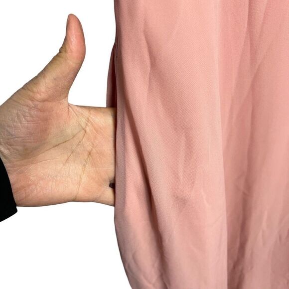 Birdy Grey Gwennie Small Chiffon Pink Rose Quartz Formal Bridesmaid Maxi Dress - Picture 13 of 14